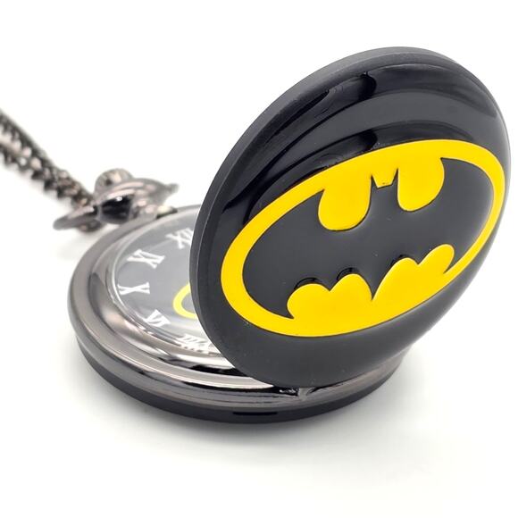 Hero Emblem Pocket Watch – Personalized Black Yellow Enamel Vintage Style Gift - Picture 2 of 10